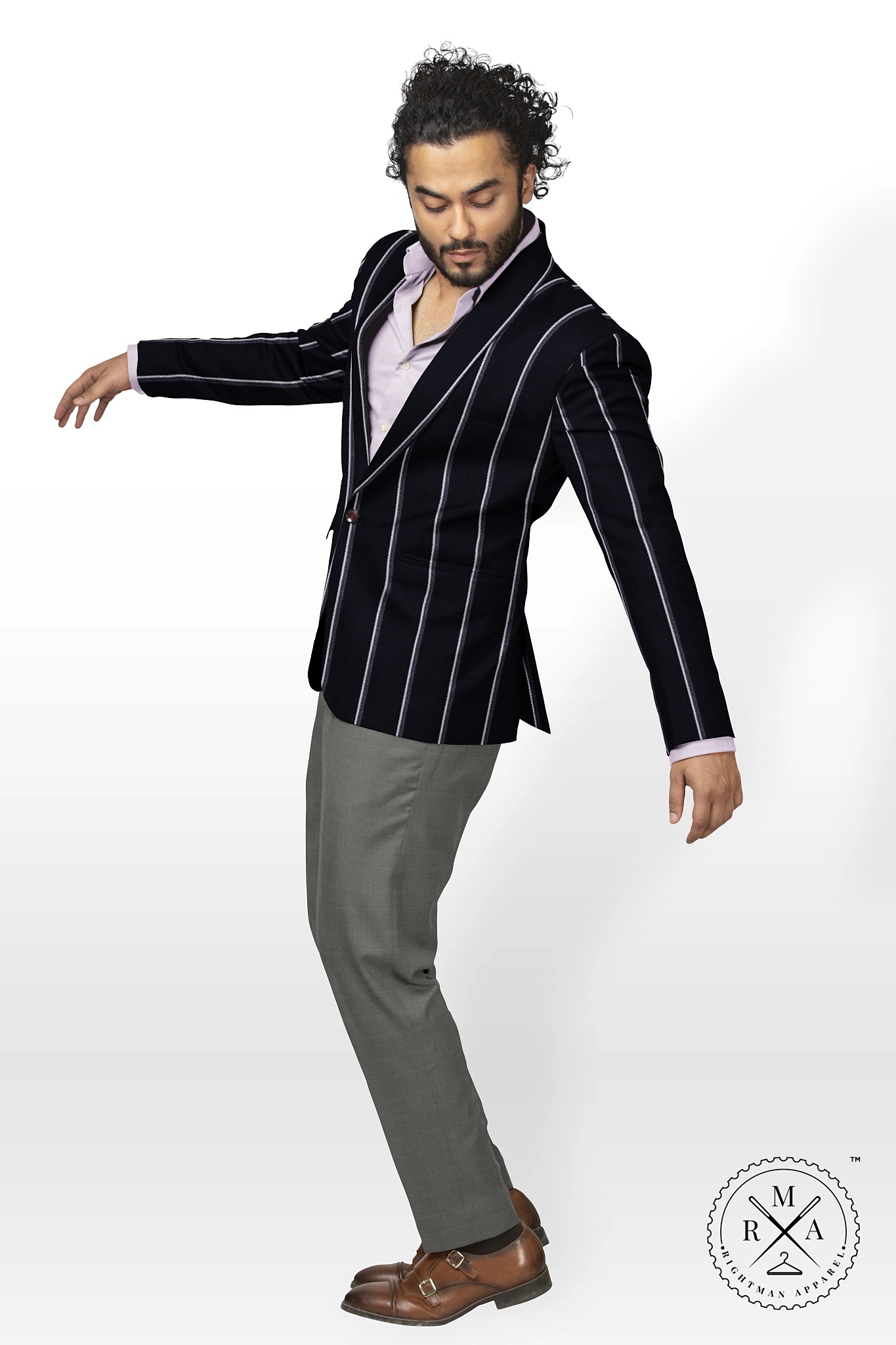 Black Dual Stripe Blazer SU27